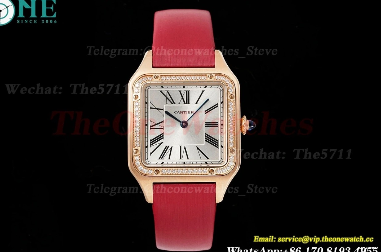 Dial SA Dia Dumont Quartz Red Silver AF RG Santos 0510